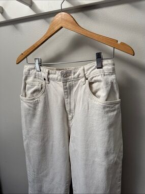 Cotton On White High-Rise Straight Leg Jeans